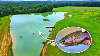 Stocking Rainbow Trout in the 5 Acre Pond [upl. by Calla]