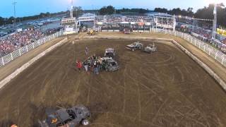 Aerial Footage of Heat 3 2015 Demo Derby in Coffeyville Kansas [upl. by Haywood]