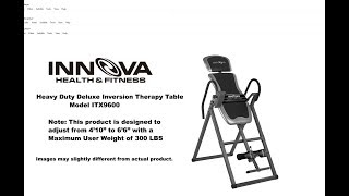 Innova Fitness ITX9600 Inversion Table Installation Guide [upl. by Corri]