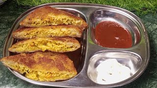 Quick and Easy Homemade Breakfast Recipe l Bread Maggi Sandwich l Maggi Bread Cutlet l Bread Roll [upl. by Atims838]