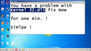 Simple Fix KERNEL32dll error Windows 7881 and 10 [upl. by Naujud938]