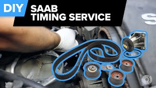 Saab Timing Belt Replacement 95 Arc 30T V6 Belts Pulleys Tensioner amp Water Pump [upl. by Martine]