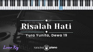 Risalah Hati  Yura Yunita Dewa 19 KARAOKE PIANO  LOWER KEY [upl. by Alo]