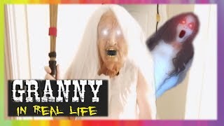 GRANNY Horror Game IN REAL LIFE GRANNY vs Slendrina  Screen Team [upl. by Heilman]