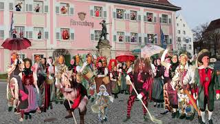 Donaueschinger Narrenmarsch der Stadtkapelle Donaueschingen und Narrenfiguren der DS Fasnet [upl. by Auqenahs]