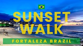 🇧🇷 Fortaleza Brazil Beira Mar Sunset Beach Walking Tour [upl. by Aibos]