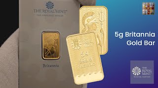 Inside Look The 5g Britannia Gold Bar from The Royal Mint [upl. by Aehsila]