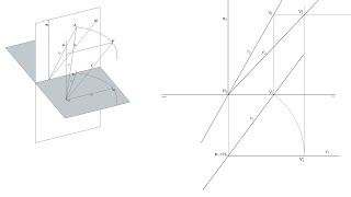 Giro de una recta para convertirla en Frontal en Sistema Diédrico [upl. by Yerxa]