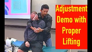 Chiropractic Adjustment Demo And Proper Lifting CCEU Sept 24 [upl. by Sollars]