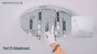 Flush mount ceiling light fixture installation video by SEFINN FOUR [upl. by Amandy685]