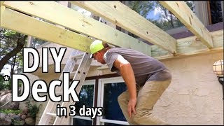 How to Build a deck DIY Style in 3 days Step by step Beginners guide [upl. by Riatsala]