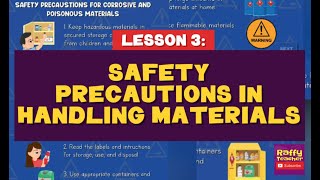 SAFETY PRECAUTIONS IN HANDLING MATERIALS  SCIENCE 5 [upl. by Ezarra843]