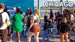 Chicago Summer Block Party in Navy Pier on Wednesday  June 26 2024  4k Video 60fps  Fireworks [upl. by Corry]