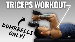 The Best ScienceBased Triceps Workout For Mass DUMBBELL ONLY [upl. by Reese]