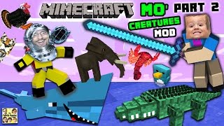 AQUARIUM ATTACK MO CREATURES MOD Showcase 2 LAND CREATURES CRAZYNESS FGTEEV Minecraft [upl. by Hadwin]