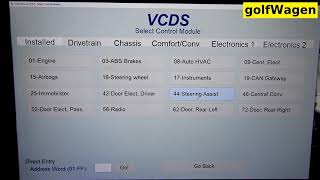 VW adjustment after replacing the steering wheel unit 02546 00778 steering assist problem [upl. by Aihsot]