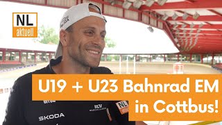 Cottbus  Bahnrad EM U19  U23  Nachwuchsbundestrainer Maximilian Levy [upl. by Tomkin]