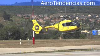 Aterrizaje en el Aeropuerto de Sabadell helicóptero EC135P2 ECIQZ [upl. by Emili]