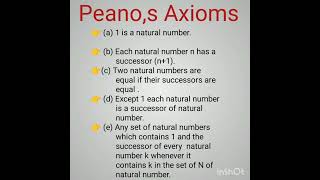 what is Peanos Axioms Peanos Axiomssuccessorshortsvideo [upl. by Adiaj548]