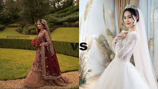 Pakistani vs Korean bridal  lehenga designs nikkah dress and walima dress etc  Blank Quiz [upl. by Annohsat]