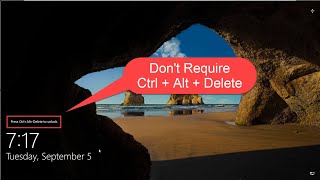 How to Disable Require Ctrl Alt Delete in Windows Server 2022  2019  2016  2012 [upl. by Euginimod]