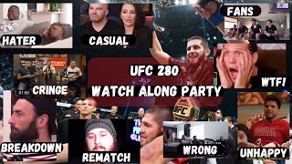 Every Reaction  Islam Makhachev vs Charles Oliviera UFC 280  UFC Official Watch Party reaction [upl. by Dredi324]