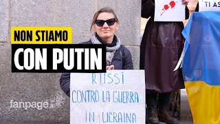 I russi manifestano a Milano contro la guerra in Ucraina quotNel nostro Paese non si può protestarequot [upl. by Persas]