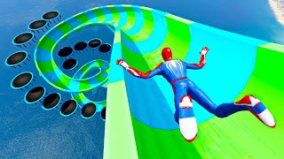 GTA 5 Water ragdolls  SPIDERMAN JumpsFalls Compilation Euphoria physicsFunny Moments 01 [upl. by Moneta995]