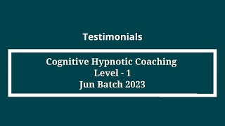 Cognitive Hypnotic Coaching Level 1  June 2023 [upl. by Poucher]