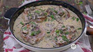 RECETTE MAILLARD  Côtelettes de porc avec sauce crémeuse aux champignons [upl. by Flan]