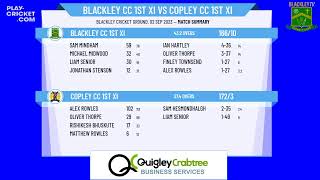 Halifax Cricket League  Premier Division First XIs  Blackley CC 1st XI v Copley CC 1st XI [upl. by Francoise]