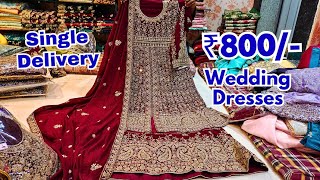 Exclusive Wedding Dresses at only ₹800 Single Delivery Pakistani Suits Hyderabad market [upl. by Nysa800]