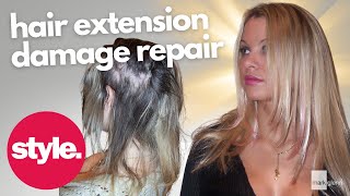 Hair Extension Damage Repair on USAs Style Network TV [upl. by Tanitansy63]