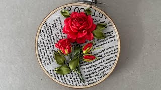 How to Embroider Beautiful Rose [upl. by Schwab]