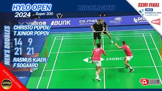 Christp Popov  Thoma Junior Popov vs Rasmus Kjaer  F Sogaard  Hylo Open 2024  SF MD Highlights [upl. by Ondine422]