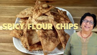 Spicy Indian Flour Chips  Indian Spicy Flour Chips  Indian Chips Spicy Flour Recipe by Manjula [upl. by Alderman]