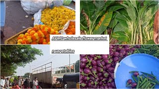 WHOLE SALE FLOWER MARKET VEGETABLES AT APMC HUBLI DHARWAD viralvideo flowers market 🌻🌼🌸🌺 [upl. by Donnamarie]