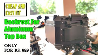 Universal Backrest For Top box  Only For Rs 999  Waterproof  32 Liters ZANA Top Box [upl. by Allerym]