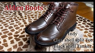 Alden Boots 4 projects at once 2 pairs of Indy cigar Shell Split Toe and Black Shell Tanker [upl. by Eekram]