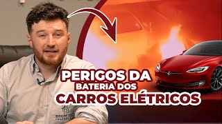 OS PERIGOS DAS BATERIAS DOS CARROS ELÉTRICOS  ÍON LÍTIO  COMO REALIZAR O COMBATE A INCÊNDIO [upl. by Kresic]