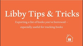 Libby Tips amp Tricks  How to export data [upl. by Farrish429]