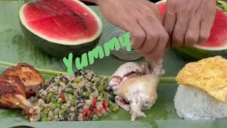 ASMR EATING SHOW Van Long Vlogs  ASMR SHORT eating yummy ngon watermelon grelledchiken [upl. by Yelsek513]