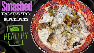 Smashed potato salad recipe  Healthy salad 🥗 [upl. by Orlando]