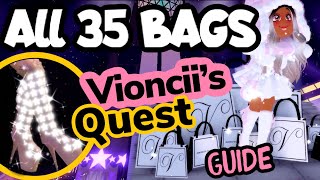 🛍️ GUIDE TO FIND ALL 35 BAGS LOCATION  TIPS when you are stuck on🛍️ VIONCII’s BAG QUEST ROYALE HIGH [upl. by Annal]