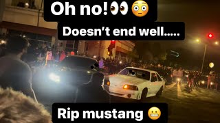 MUSTANG GETS TOWN TAXED FOR HITTING HELLCAT  WARNING [upl. by Akiehs381]