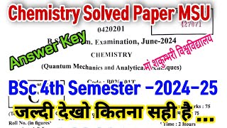 bsc 4th semester chemistry answer Maa Shakumbhari Universitybsc 4 sem chemistry solved paper msu [upl. by Ailel]