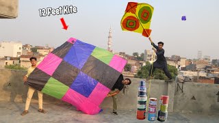 12 Feet Big Monstar Kite Make At Home  Big Kite [upl. by Marka]