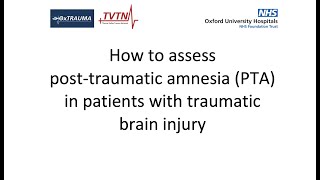 How to assess posttraumatic amnesia PTA in patients with traumatic brain injury [upl. by Sallad58]