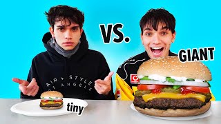 GIANT VS TINY FOOD CHALLENGE  Lucas and Marcus [upl. by Enitnemelc114]