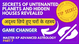 Untenanted Planets In Kp Astrology 07  Hidden Houses  Independent House  Read Kp Script [upl. by Nwahsar]